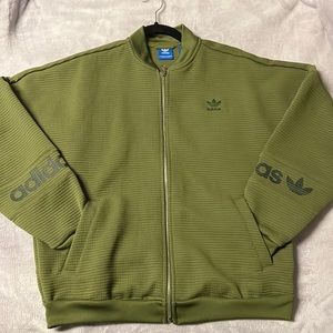 Adidas Olive Green Waffle Bomber Jacket